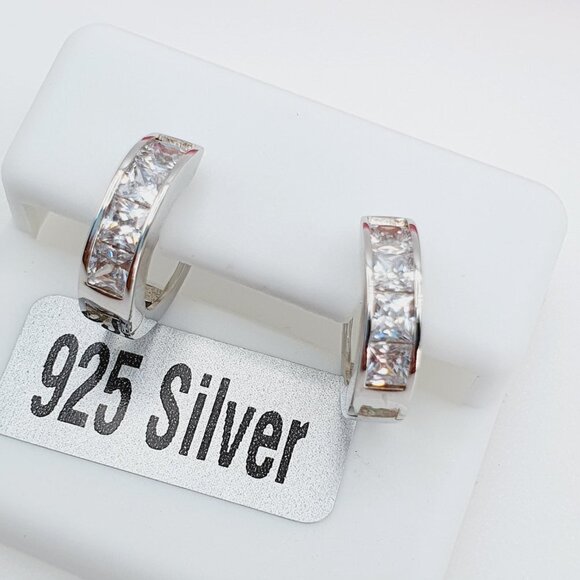 "925 Sterling Silver Cubic Zirconia Earrings, U19254652 - Picture 5 of 11